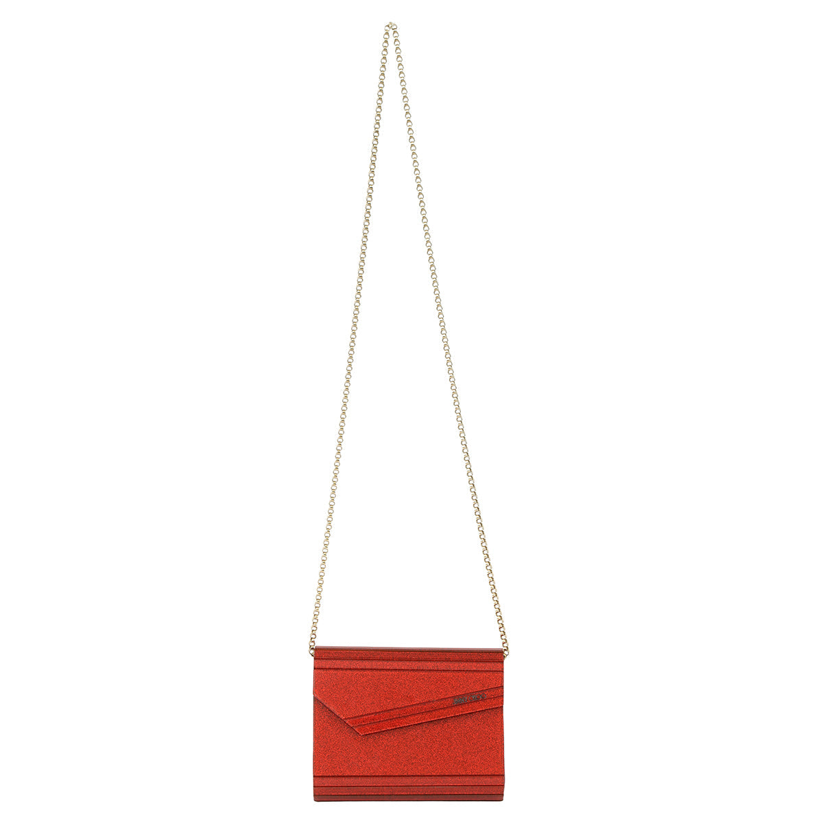 JIMMYCHOO RED CANDY CLUTCH BAG 