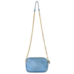 VERSACE CAMERA STYLE QUILTED GRECA MEDUSA LOGO CROSSBODY BAG 