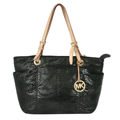 MICHAEL KORS JET SET PYTHON EMBOSSED LEATHER TOTE 