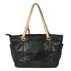 MICHAEL KORS JET SET PYTHON EMBOSSED LEATHER TOTE 
