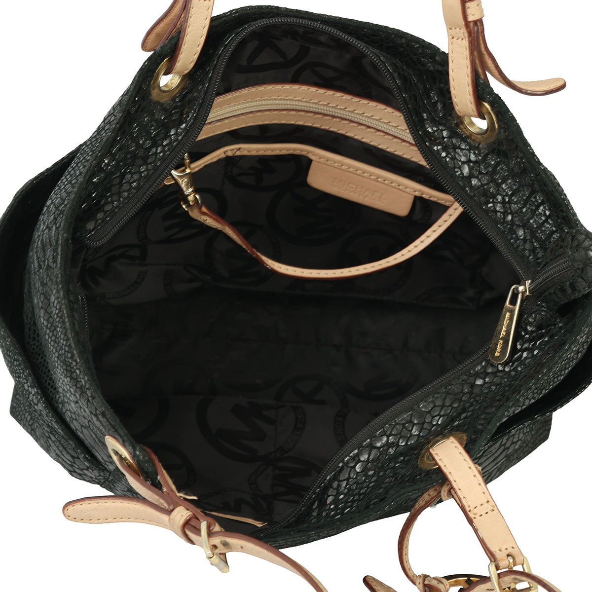MICHAEL KORS JET SET PYTHON EMBOSSED LEATHER TOTE 