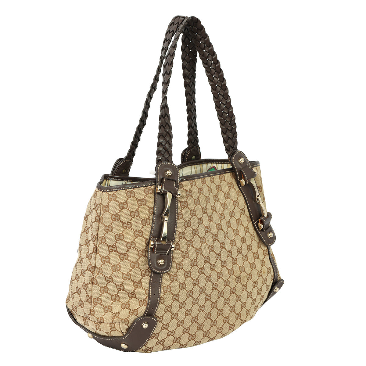 GUCCI PELHAM GG MONOGRAM CANVAS SHOULDER BAG 