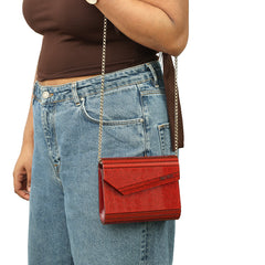 JIMMYCHOO RED CANDY CLUTCH BAG 
