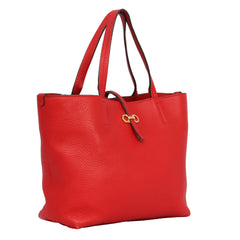 SALVATORE FERRAGAMO GANCINI RED TOTE BAG