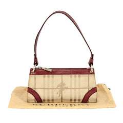 BURBERRY HAYMARKET CHECK CANVAS POCHETTE  BAG