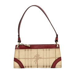 BURBERRY HAYMARKET CHECK CANVAS POCHETTE  BAG