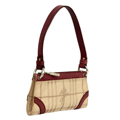 BURBERRY HAYMARKET CHECK CANVAS POCHETTE  BAG