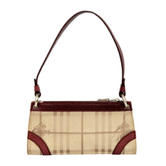 BURBERRY HAYMARKET CHECK CANVAS POCHETTE  BAG
