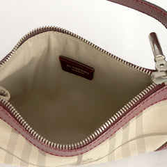 BURBERRY HAYMARKET CHECK CANVAS POCHETTE  BAG