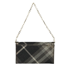 BURBERRY WALLET ON CHAIN TARTAN GREY BAG