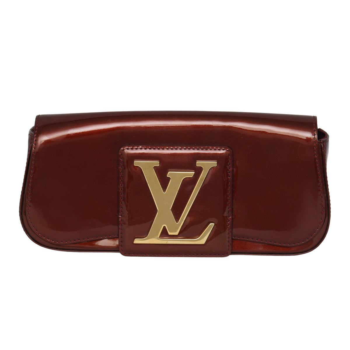 LOUIS VUITTON AMARANTE VERNIS PATENT LEATHER SOBE CLUTCH