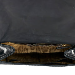 ROBEBERTO CAVALLI PROMINENT GOLD-TONEMONOGRAM LOGO CLUTCH