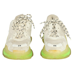 BALENCIAGA EU 44 TRIPLE S CLEAR GREEN SOLE SNEAKERS