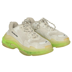 BALENCIAGA EU 44 TRIPLE S CLEAR GREEN SOLE SNEAKERS