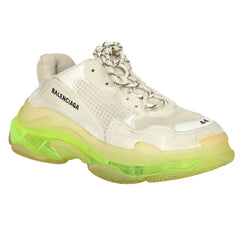 BALENCIAGA EU 44 TRIPLE S CLEAR GREEN SOLE SNEAKERS