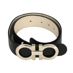 SALVATORE FERRAGAMO 105 CM I 42 INCHES GANCINI REVERSIBLE SILVER BUCKLE BELT