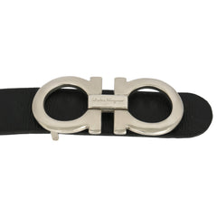 SALVATORE FERRAGAMO 105 CM I 42 INCHES GANCINI REVERSIBLE SILVER BUCKLE BELT