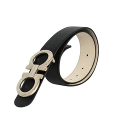 SALVATORE FERRAGAMO 105 CM I 42 INCHES GANCINI REVERSIBLE SILVER BUCKLE BELT