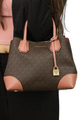 MICHAEL KORS MERCER GALLERY SIGNATURE  LOGO SATCHEL HANDBAG