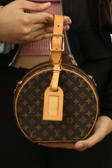 LOUIS VUITTON CANVAS PETITE BOITE CHAPEAU HANDBAG