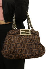 FENDI MIA ZUCCA MEDIUM CANVAS SHOULDER BAG