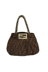 FENDI MIA ZUCCA MEDIUM CANVAS SHOULDER BAG
