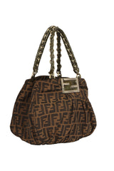 FENDI MIA ZUCCA MEDIUM CANVAS SHOULDER BAG