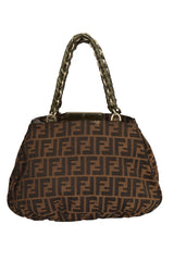 FENDI MIA ZUCCA MEDIUM CANVAS SHOULDER BAG