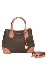 MICHAEL KORS MERCER GALLERY SIGNATURE  LOGO SATCHEL HANDBAG