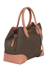 MICHAEL KORS MERCER GALLERY SIGNATURE  LOGO SATCHEL HANDBAG