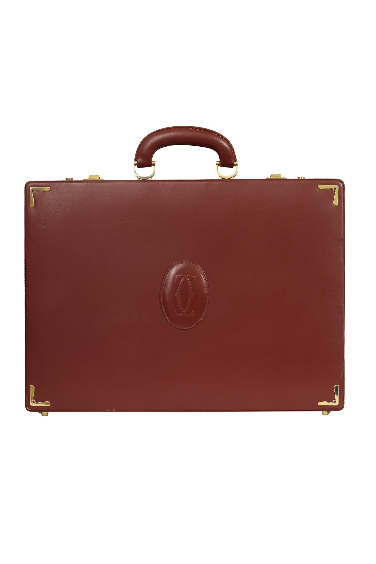 CARTIER MUST DE BURGUNDY LEATHER ATTACHE CASE