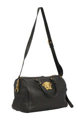 VERSACE LA MEDUSA LEATHER SATCHEL BAG