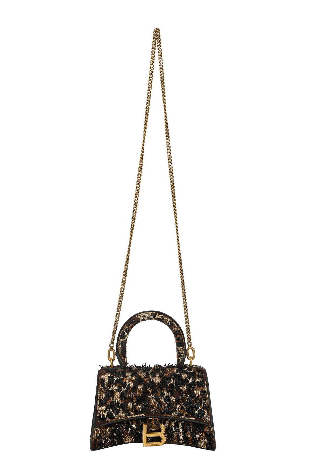 BALENCIAGA HOURGLASS BEADED TOP-HANDLE HANDBAG