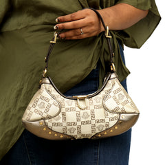 VERSACE ICONIC GRECA PATTERN HOBO BAG