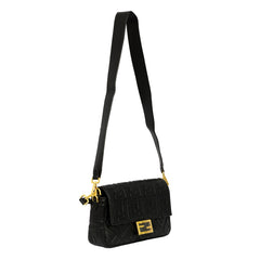 FENDI BAGUETTE 3D EMBOSSED FF MOTIF CROSSBODY BAG