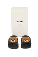 MOSCHINO SIZE EU:39 TEDDY BEAR-MOTIF SLIDES