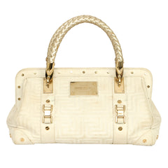 VERSACE MADONNA BRAIDED GOLD HANDLE HANDBAG