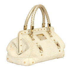 VERSACE MADONNA BRAIDED GOLD HANDLE HANDBAG