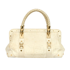 VERSACE MADONNA BRAIDED GOLD HANDLE HANDBAG