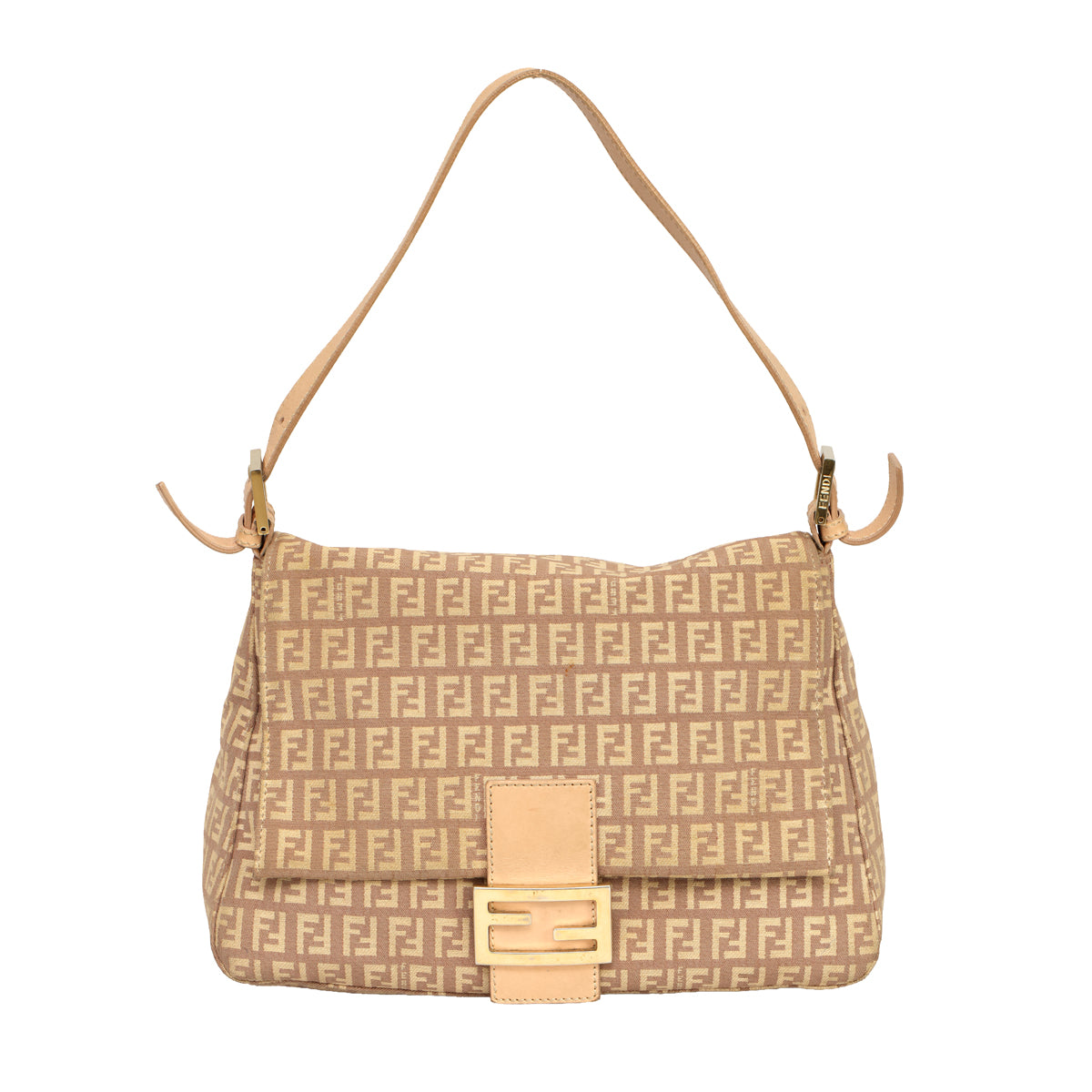 FENDI ZUCCHINO MAMMA BAGUETTE F LOGO SHOULDER BAG