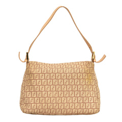 FENDI ZUCCHINO MAMMA BAGUETTE F LOGO SHOULDER BAG