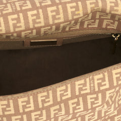 FENDI ZUCCHINO MAMMA BAGUETTE F LOGO SHOULDER BAG