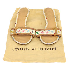 LOUIS VUITTON EU 38 TAKASHI MURAKAMI MONOGRAM MULTICOLOUR SANDALS
