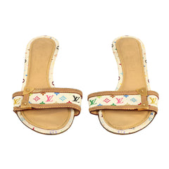 LOUIS VUITTON EU 38 TAKASHI MURAKAMI MONOGRAM MULTICOLOUR SANDALS