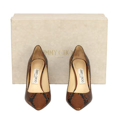 JIMMY CHOO EU 36.5 ROMY 85 SNAKE EMBOSSED SLEEK STILETTO HEELS
