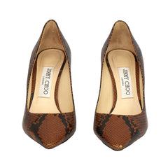JIMMY CHOO EU 36.5 ROMY 85 SNAKE EMBOSSED SLEEK STILETTO HEELS