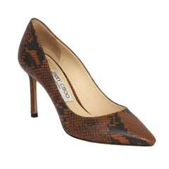JIMMY CHOO EU 36.5 ROMY 85 SNAKE EMBOSSED SLEEK STILETTO HEELS