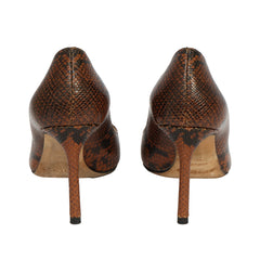 JIMMY CHOO EU 36.5 ROMY 85 SNAKE EMBOSSED SLEEK STILETTO HEELS