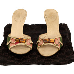 GUCCI EU 37.5 BAMBOO HORSEBIT  MULE SANDALS