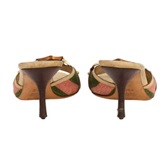 GUCCI EU 37.5 BAMBOO HORSEBIT  MULE SANDALS